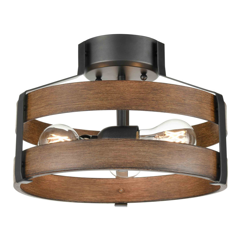 Antonito Semi Flush Mount, Graphite/Ironwood