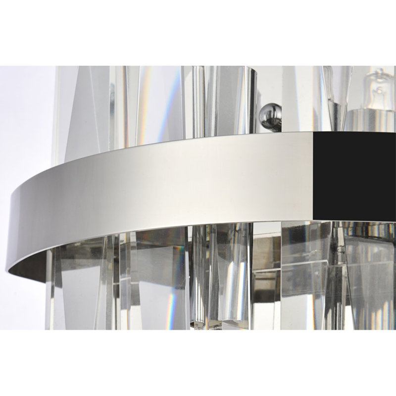 Marlow Dimmable Flush Mounted Sconce, Chrome, 12" H x 4" W x 8" D, 2 Lights