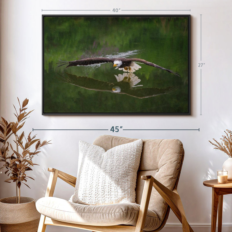 «Bald Eagle Reflection Wall Art», H 27 po x l 40 po