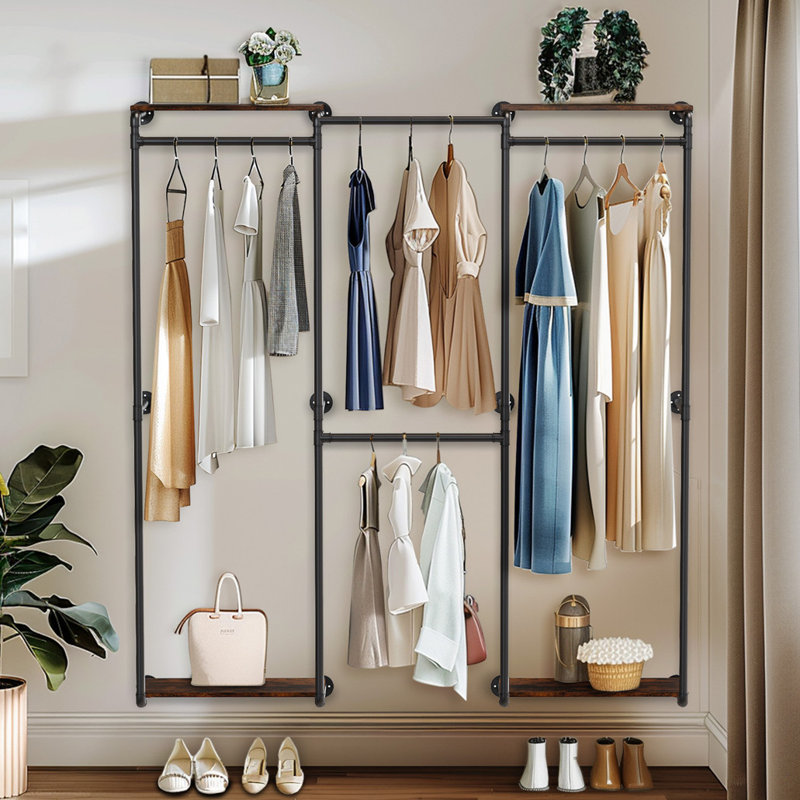 Adetoyosi 185cm Wall Mounted Clothes Rack