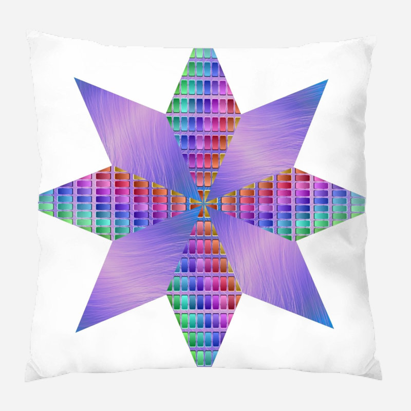 Geometric Microsuede Reversible Throw Pillow