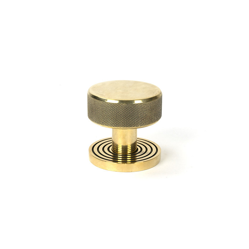 Brompton Interior Mortise Knobset, Aged Brass