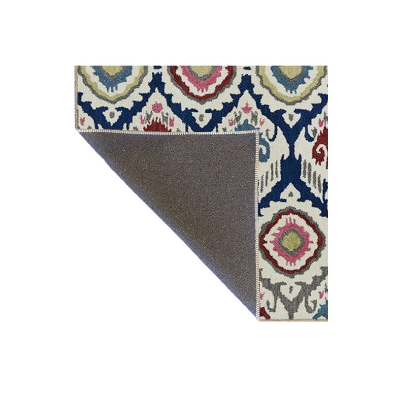 Tapis décoratif multicolore à motif ethnique, Tapis de couloir 4 pi 11 po x 9 pi 10 po