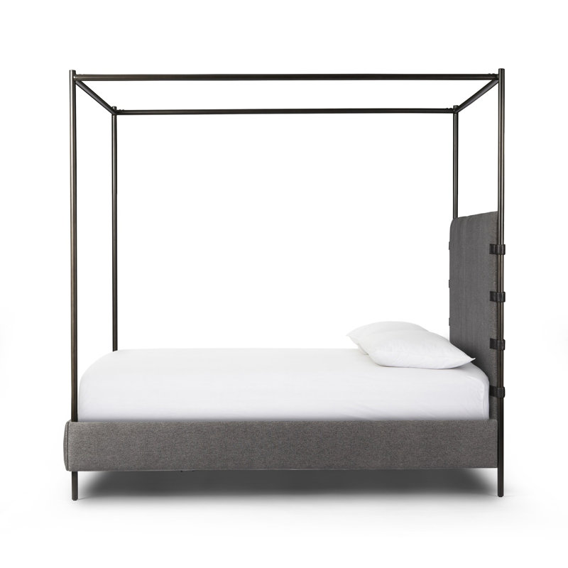 Anderson Upholstered Queen Canopy Bed, Queen, Beige