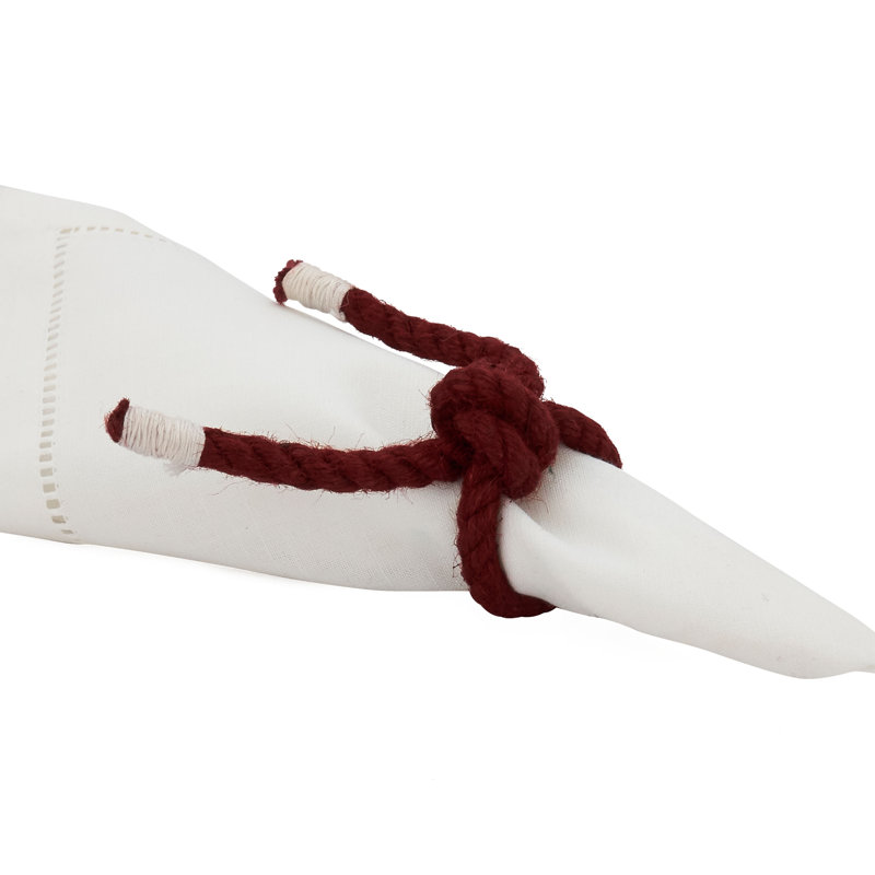 Napkin Ring Collection Cotton Napkin Ring, Red/White