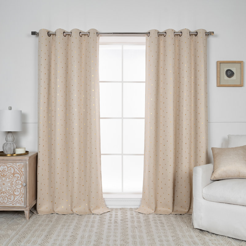 Paire de rideaux occultant en polyester Delsanto, Beige, L 52 po x L 84 po