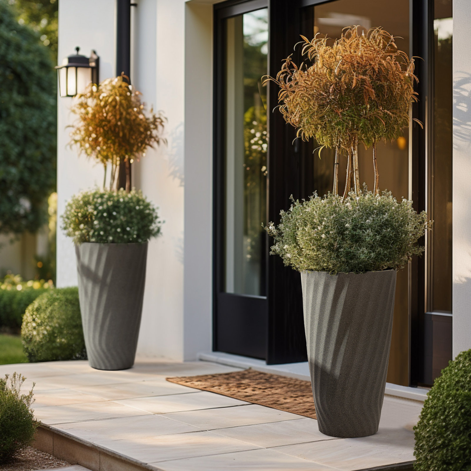 Boynton 14" Pot Planter, Midnight Gray, 2