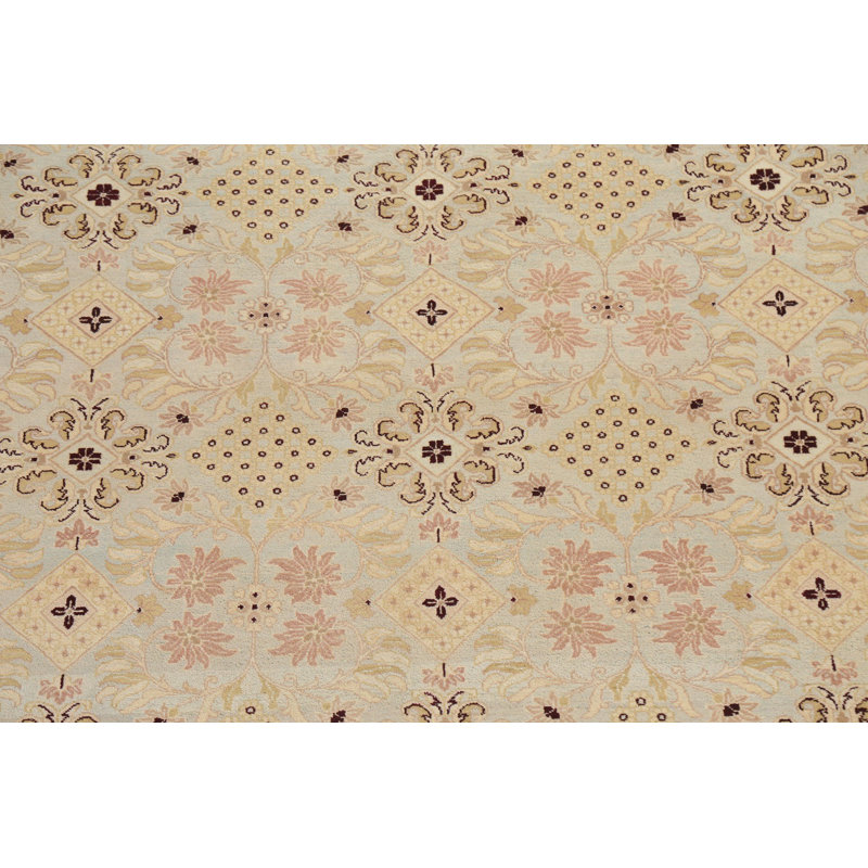 Tapis oriental Agra à teinture végétale noué à la main 8 pi 1 po x 10 pi 4 po