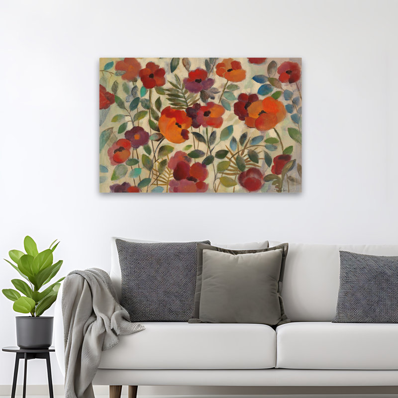 Motifs floraux - Le jardin en août, H 32 po x l 48 po