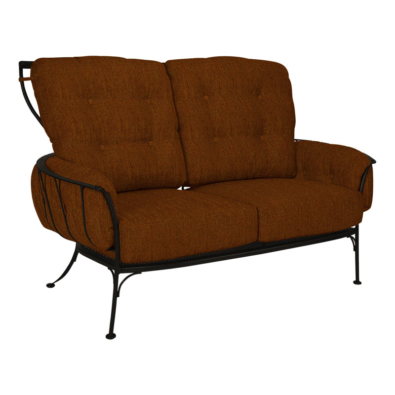 Monterra Outdoor 2 - Seat Loveseat, Carbon Black, Alcazar Redwood