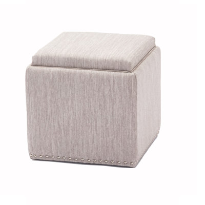 Repose-pieds Chase en tissu avec couvercle rabattable (gris clair)