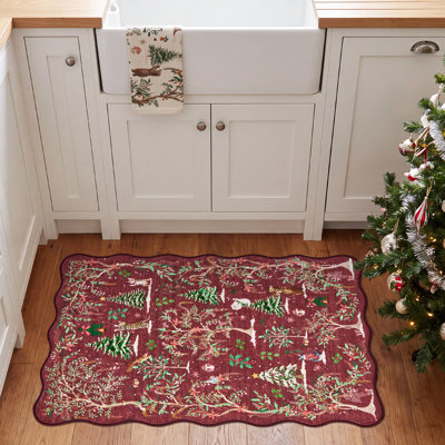 Rectangle Animal Print Washable Area Rug