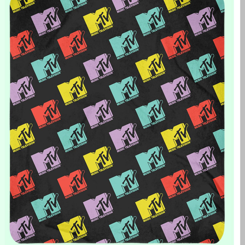 RetroWave 80's Iconic MTV Fleece Throw Blanket
