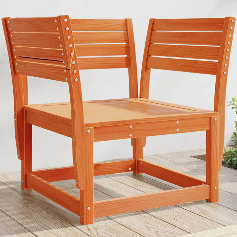 Garden Chair Solid Wood Pine, Wax Brown