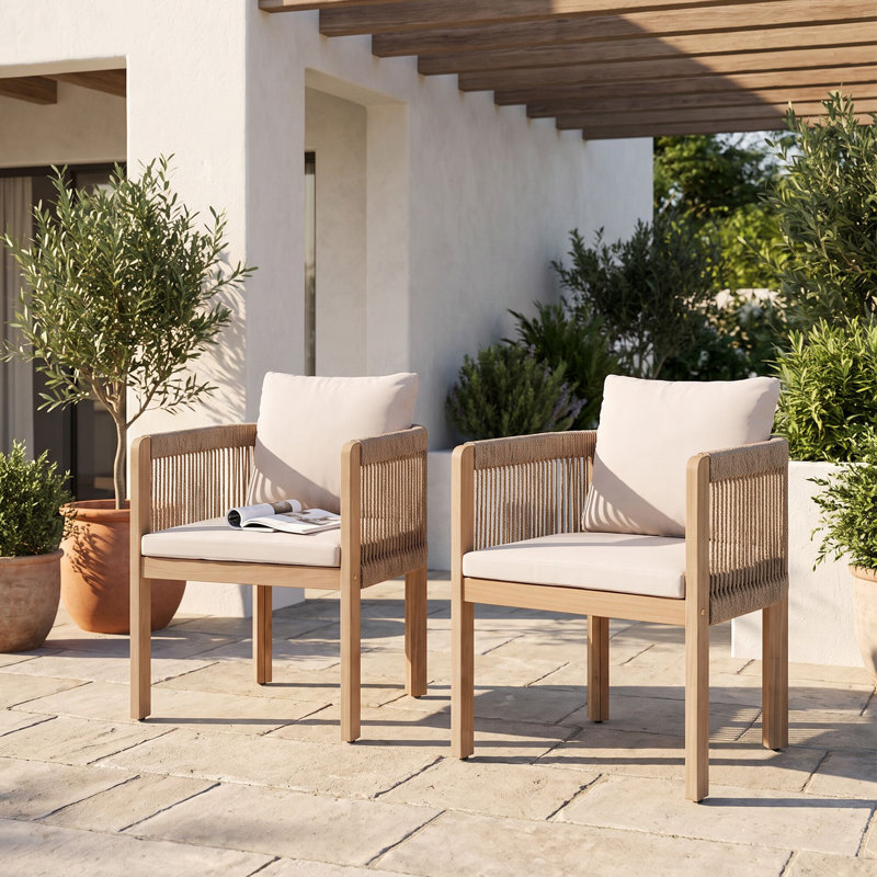 Chaise de patio d'extérieur avec coussins Coleon