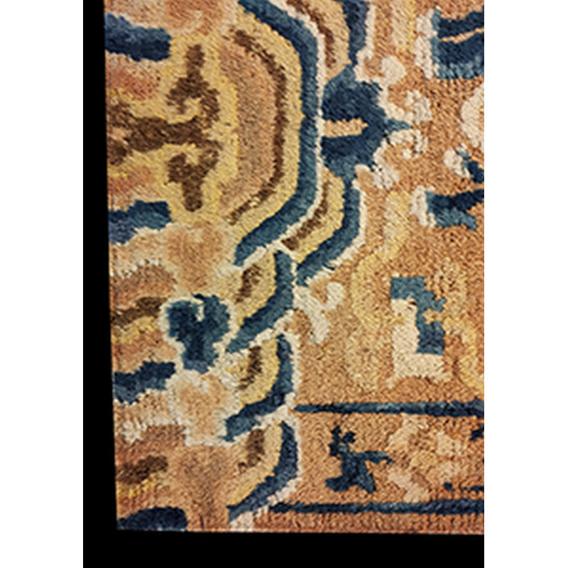 Antique Ningxia Chinese Allover Yellow 1800s Rug