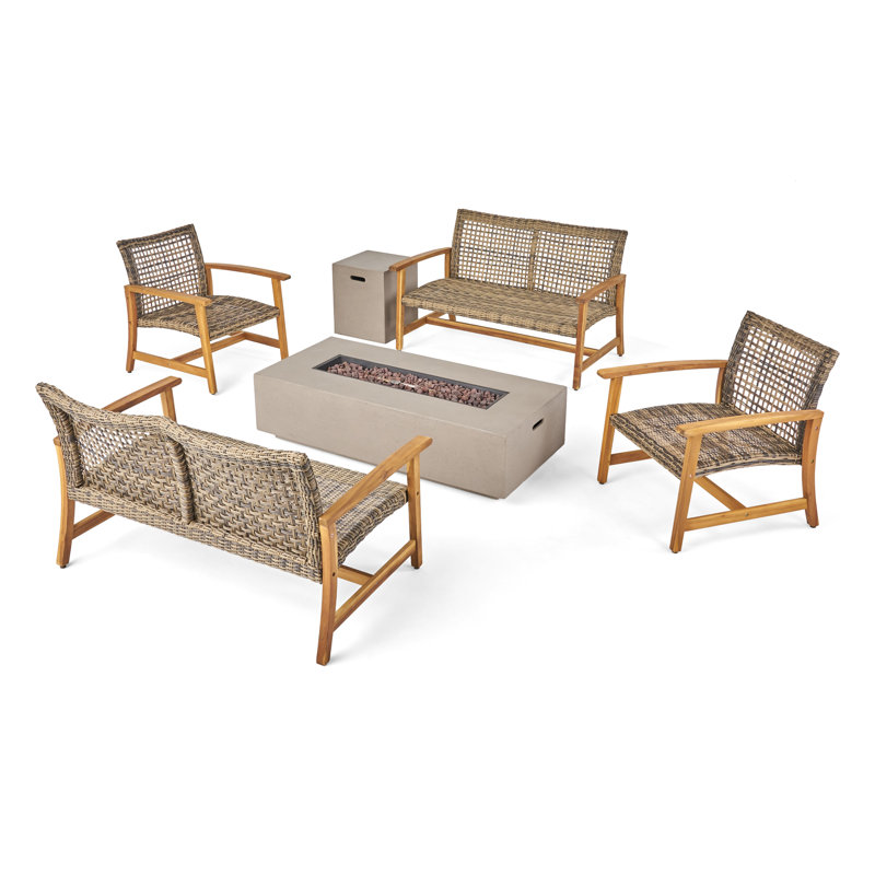 Hively 6 - Person Outdoor Seating Group, Natural