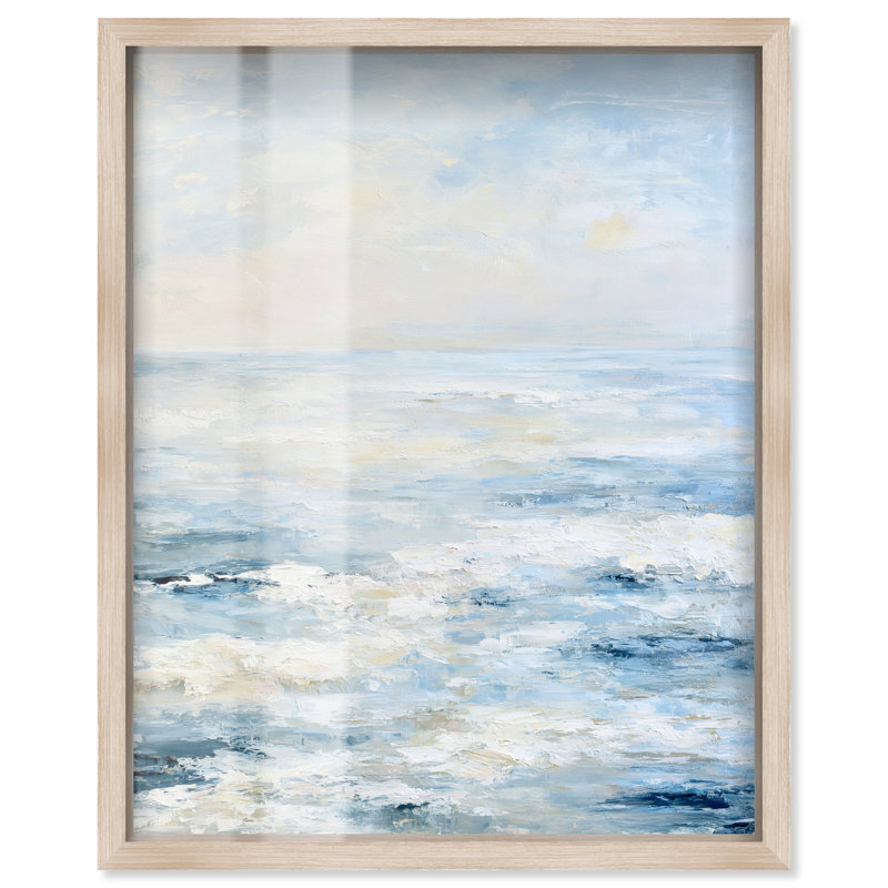 Décoration murale bord de mer Foam Crêtes IV Shadowbox, H 36 po x l 30 po, Cadre en chêne naturel