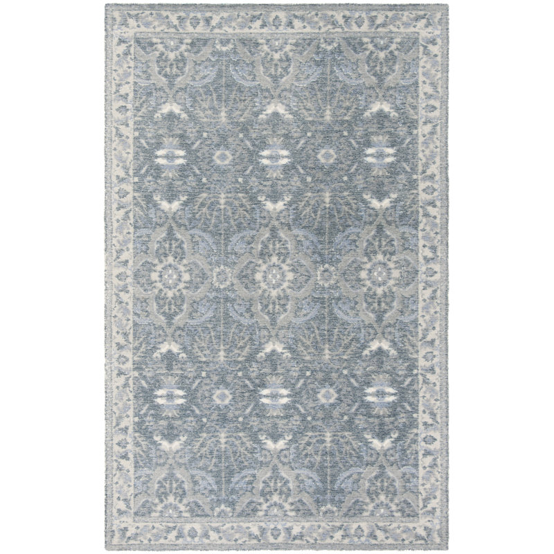 Karley Hand-Tufted Blue Area Rug, Rectangle 3' x 5'