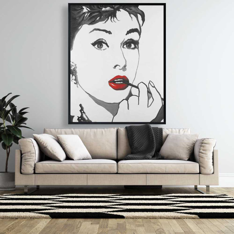 Audrey Hepburn Outline Style - reproduction d'art sur toile