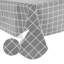 Nappe rectangulaire imperméable en vinyle à carreaux avec envers en flanelle, 132 x 229 cm, grise