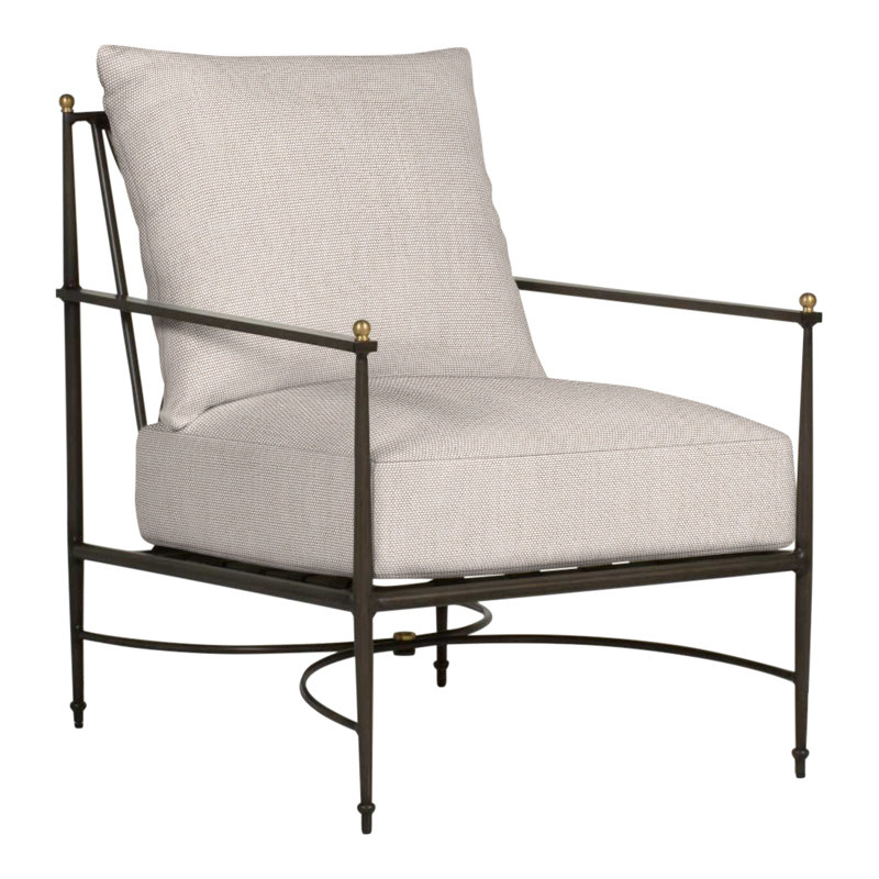 Chaise de patio avec coussins Roma, Pas de soudure, Perigold Play Avoine