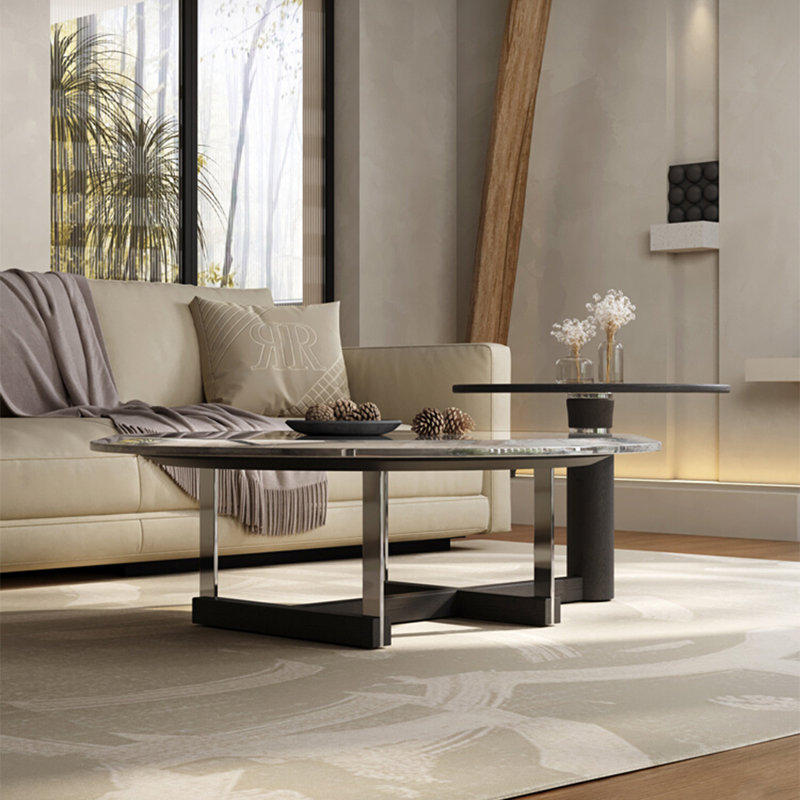 Italian round marble coffee table