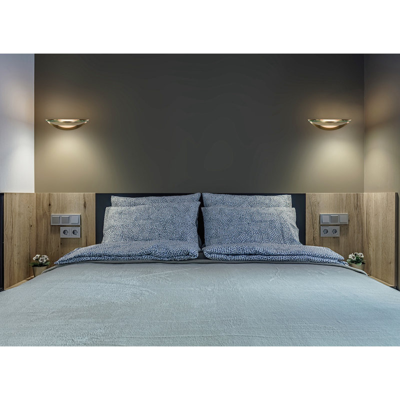 Quedgeley LED Half Moon, Antique Brass