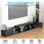 Meuble télé extensible, meuble télé moderne pour téléviseur de 110 po ou moins, console multimédia réversible en bois-438704738