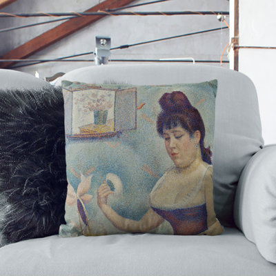 Woman Powdering Herself Square Throw Cushion