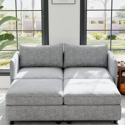 Love Seat Couches, Chaise Longue Mid Century Modern Sofa Couch With Storage