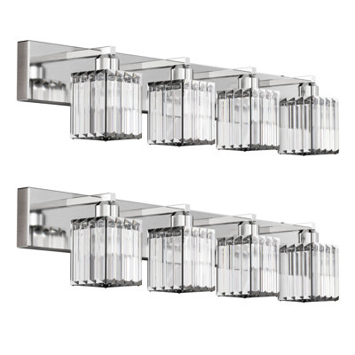 4-Light Dimmable Crystal Vanity Light With LED