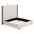 Tall Headboard Upholstered Bed With Vertical Striped And Wingback Design