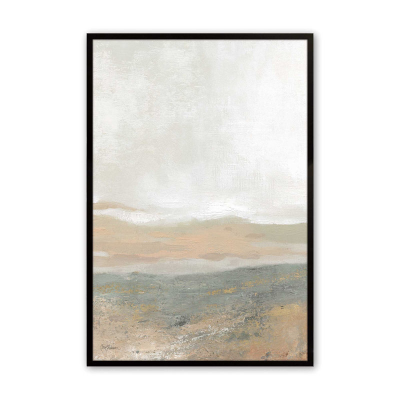 Imprimé abstrait de chant de la terre, H 25 po x l 19 po x P 1,25 po, Cadre noir satiné