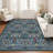 Vintage Floral Area Rug Washable Rugs Stain Resistant Easy Cleaning Indoor Carpet With Non-Slip Backing Low Pile Floor Cover Non Shedding Folding Throw Carpet For Home Decor-1001177315