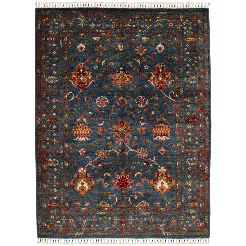 Tapis tribal turc et multicolore 5 x 7