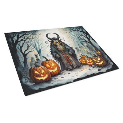 Krampus The Christmas Demon Spooky Halloween Glass Cutting Board Large