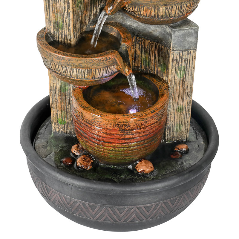 Fontaine en résine avec lumière DEL