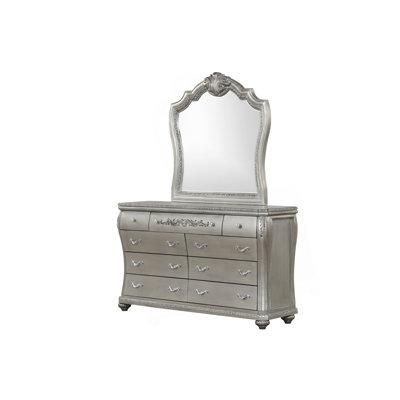 Destiny Traditional Style Mirror Made With Wood Frame In Silver