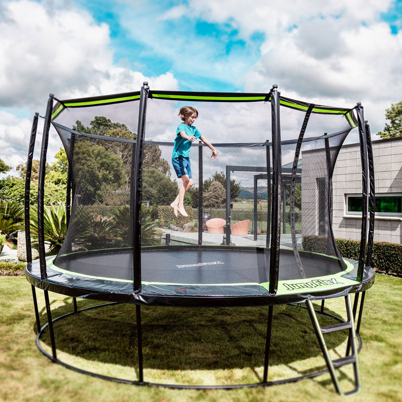 JumpFlex Round Backyard Trampoline with Safety Enclosure