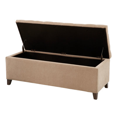 Top Storage Bench With Ample Interior Space And Wood Legs Elegant Upholstered Ornament