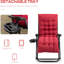 Chaise longue pliante inclinable avec coussin rembourré et commode latérale, zéro gravité, rouge, capacité de 264 lb, chaise rouge intérieure et extérieure et support
