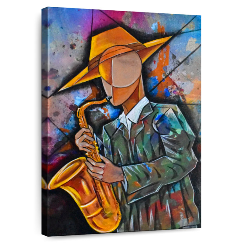 Abarca Cubism Saxophonist, H 12 po x l 8 po