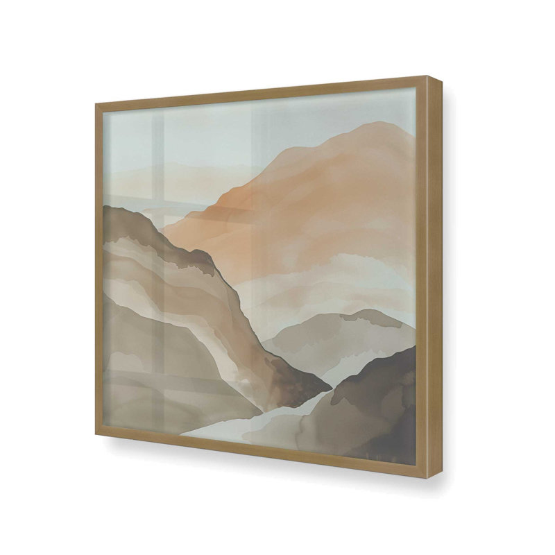 Amber Horizons II, Cadre simple brossé doré, H 17,75 po x l 17,75 po