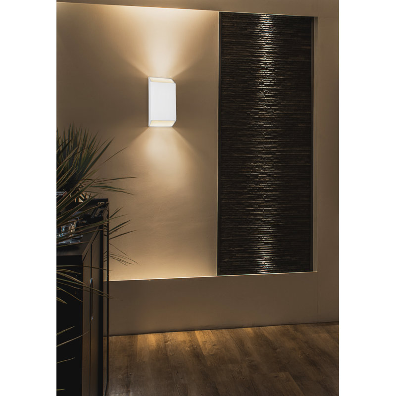 Caeli Ceramic LED Wall Sconce, Gloss White