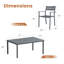 Ensemble de salle à manger rectangulaire pour 6 personnes avec chaises empilables en métal et parasol de marché de 13 pi-1937602212