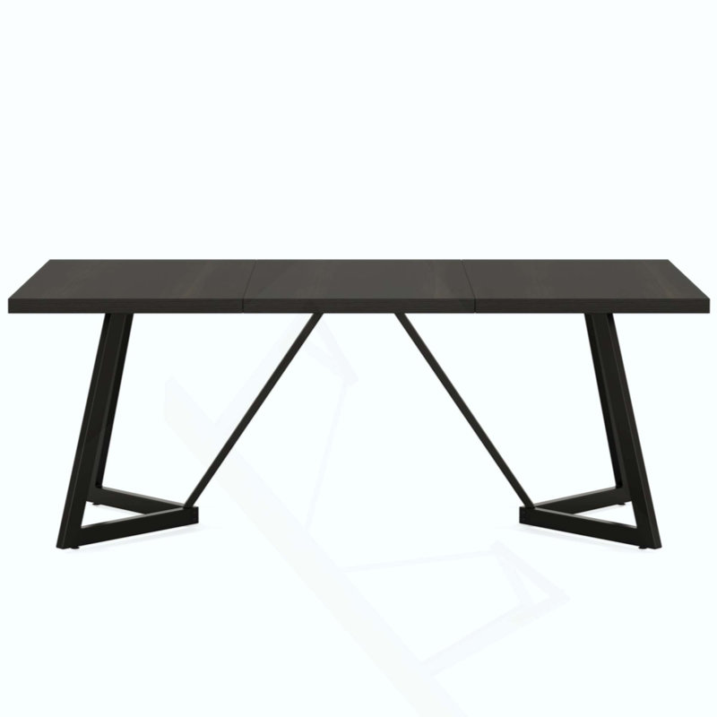 Grande table de salle à manger pour 6 à 8 personnes, cuisine rectangulaire moderne et table de salle à manger avec structure en métal robuste, mobilier de maison et de bureau polyvalent