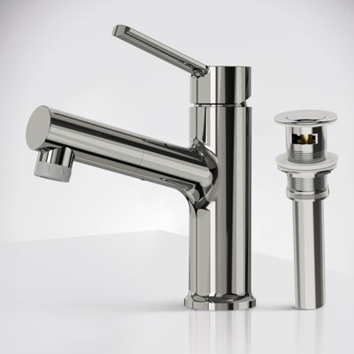 Robinet de salle de bain escamotable, robinet d'évier de salle de bain à poignée simple avec drain
