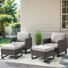 Ensemble de chaise de patio et repose-pieds en osier 4 pièces Naresa - Le confort pour votre oasis de jardin