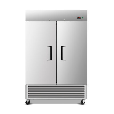 54" Commercial Refrigerator 49 Cu.ft With 2 Solid Door Reach-In Refrigerators Stainless Steel Etl Approved Upright Fridge Storage